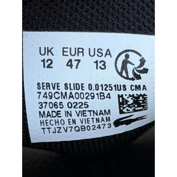 Lacoste Serve Slide Mens Size 13 in Black Open Toe - Picture 5 of 6